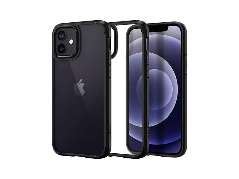 Kryt SPIGEN Crystal Hybrid pro iPhone 12/12 Pro - Black, černý (black)