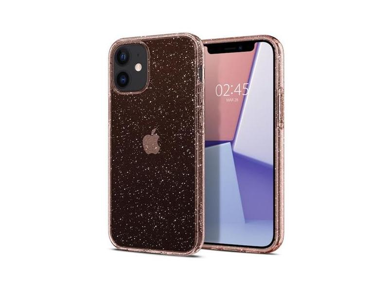 Kryt SPIGEN Liquid Crystal Glitter pro iPhone 12 mini - Rose Quartz