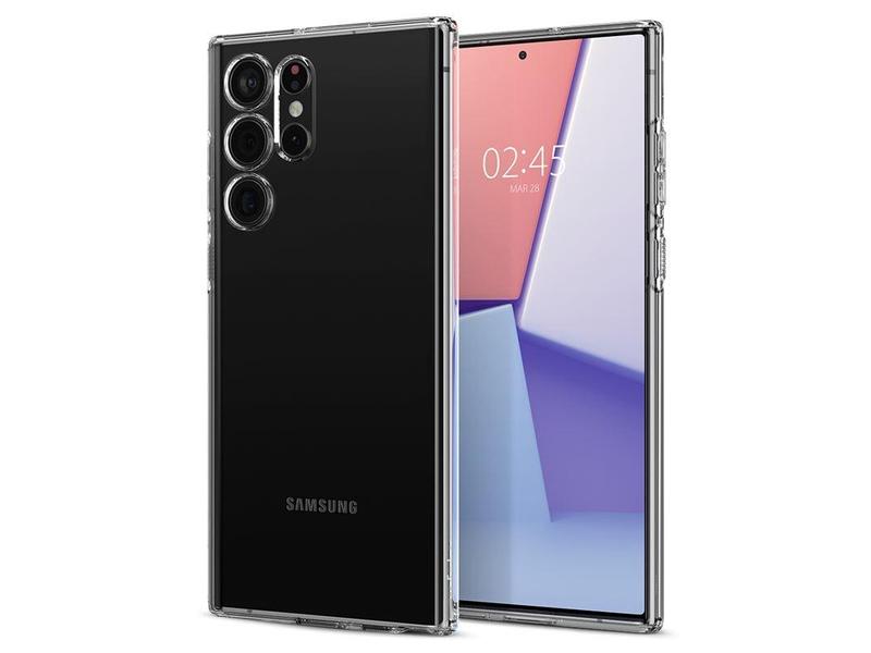 Pouzdro pro Samsung SPIGEN Spigen Liquid Crystal pro Samsung Galaxy S22 Ultra transparentní