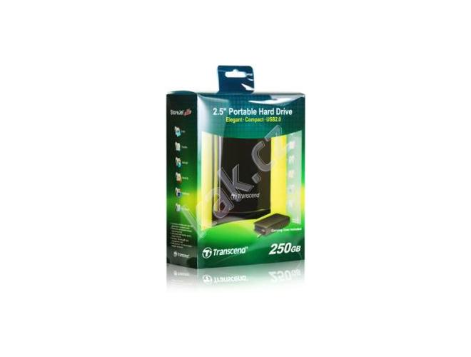 Přenosný pevný disk TRANSCEND  StoreJet 25C Mobile 250GB, stříbrný (silver)