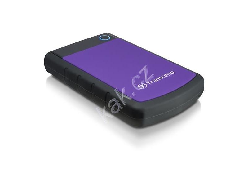 Odolný přenosný pevný disk TRANSCEND StoreJet 25H3P 2TB, fialová (purple)