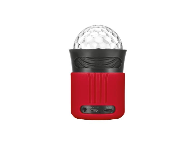 Přenosné reproduktory TRUST Dixxo Go Wireless Bluetooth Speaker with party lights, červený (red)
