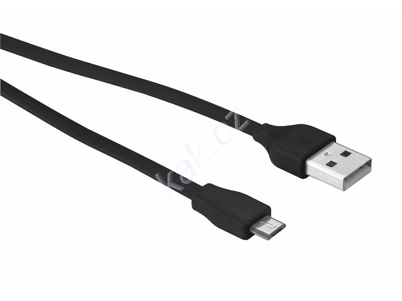 USB kabel TRUST Flat Micro-USB Cable 20cm, černý (black)