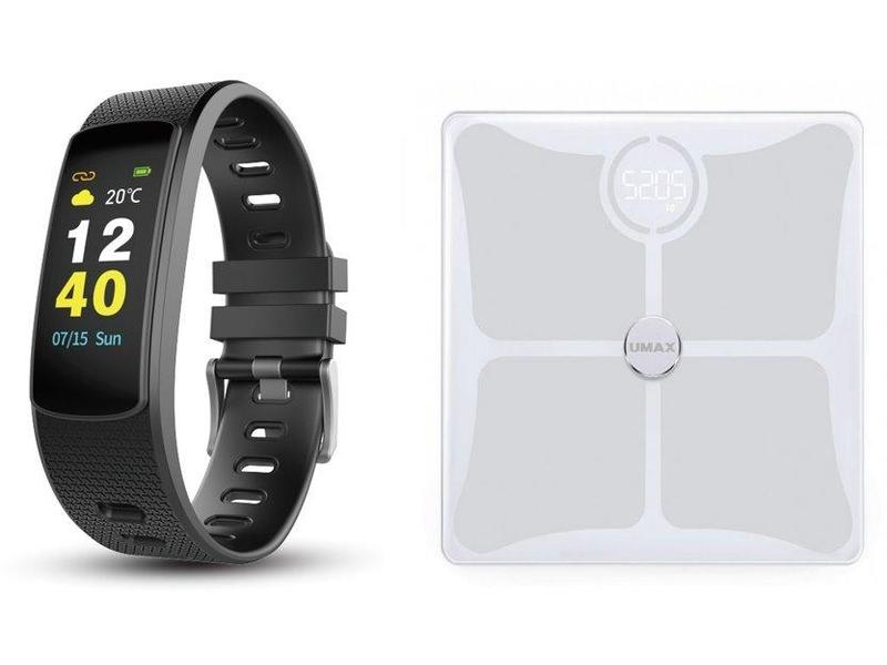Chytrá váha + chytrý náramek UMAX Smart Scale US10C + U-Band 116 HeartRate