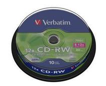 Obrázek k produktu: VERBATIM CD-RW 10x DataLifePlus Hi-Speed, scratch resistant, 10ks cakebox