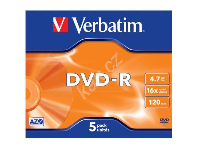 DVD-R médium VERBATIM DVD-R 16x DatalifePlus, jewel krabička