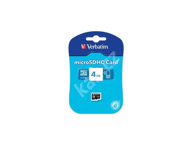 Paměťová karta VERBATIM  microSDHC 4GB