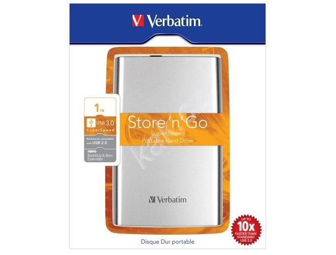 Přenosný pevný disk VERBATIM  Store n Go 1TB, stříbrná