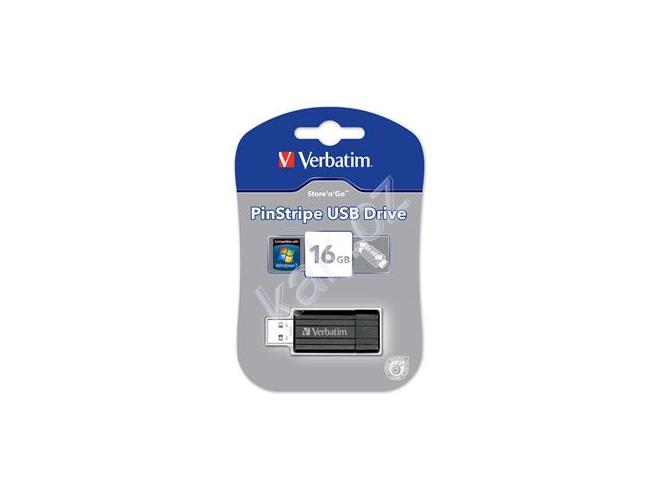 Penosný flash disk  VERBATIM  Store n Go PinStripe 16GB, černý (black)