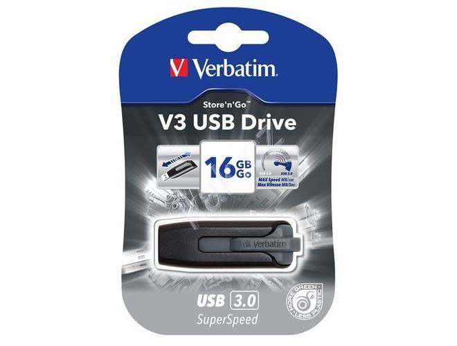 Penosný flash disk  VERBATIM  Flash Disk Store "n" Go V3 16GB, černý (black)