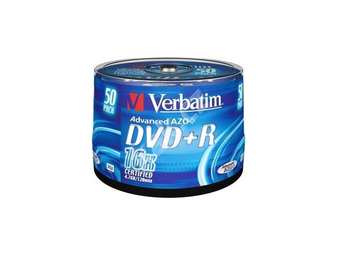 DVD+R médium VERBATIM DVD+R 16x DataLifePlus, matt silver, 50ks cakebox