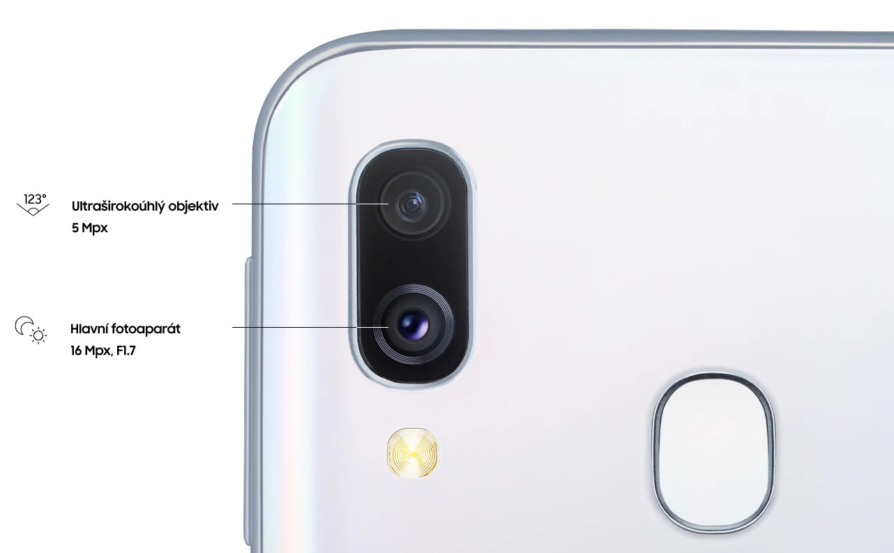 Mobilní telefon SAMSUNG Galaxy A40 SMA405 DualSIM bílá white