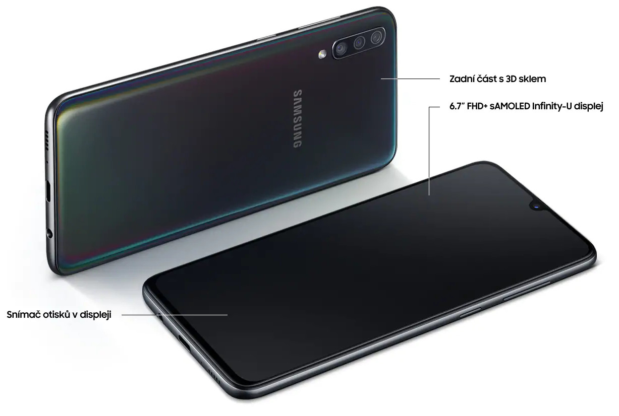 Mobilní telefon SAMSUNG Galaxy A70 Black černý black