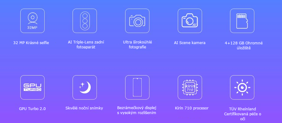 Mobilní telefon HONOR 20 lite 4GB128 GB Midnight Black černý black
