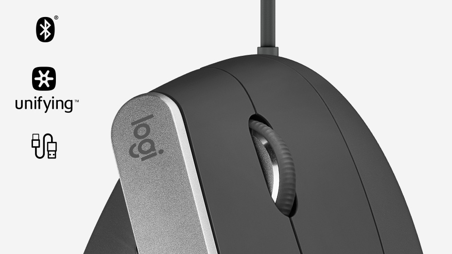 Bezdrátová vertikální myš LOGITECH MX Vertical černá black