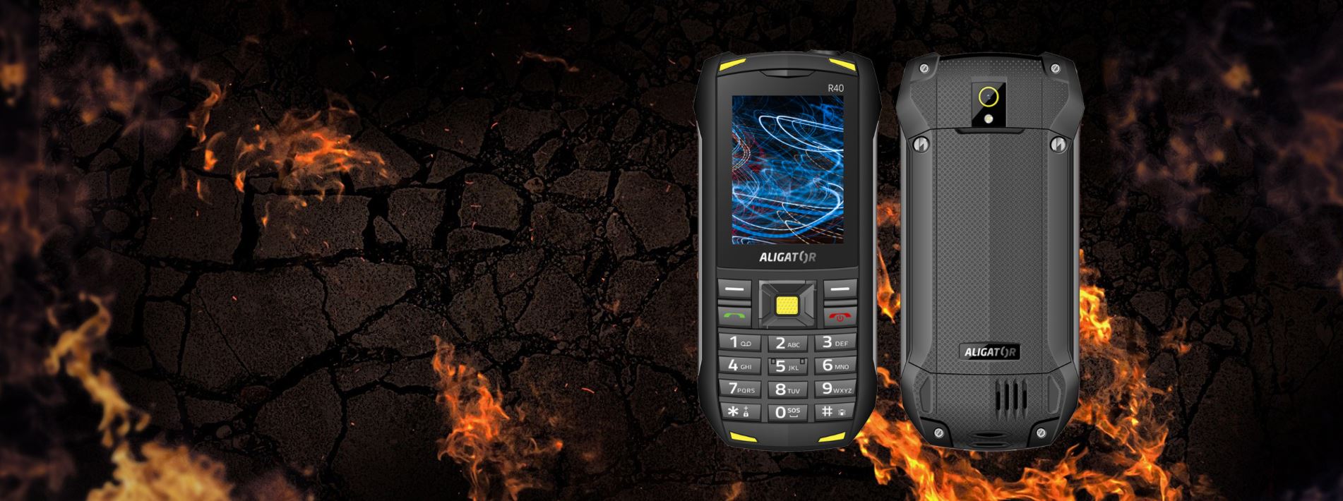 Mobilní telefon ALIGATOR R40 eXtremo černážlutá blackyellow