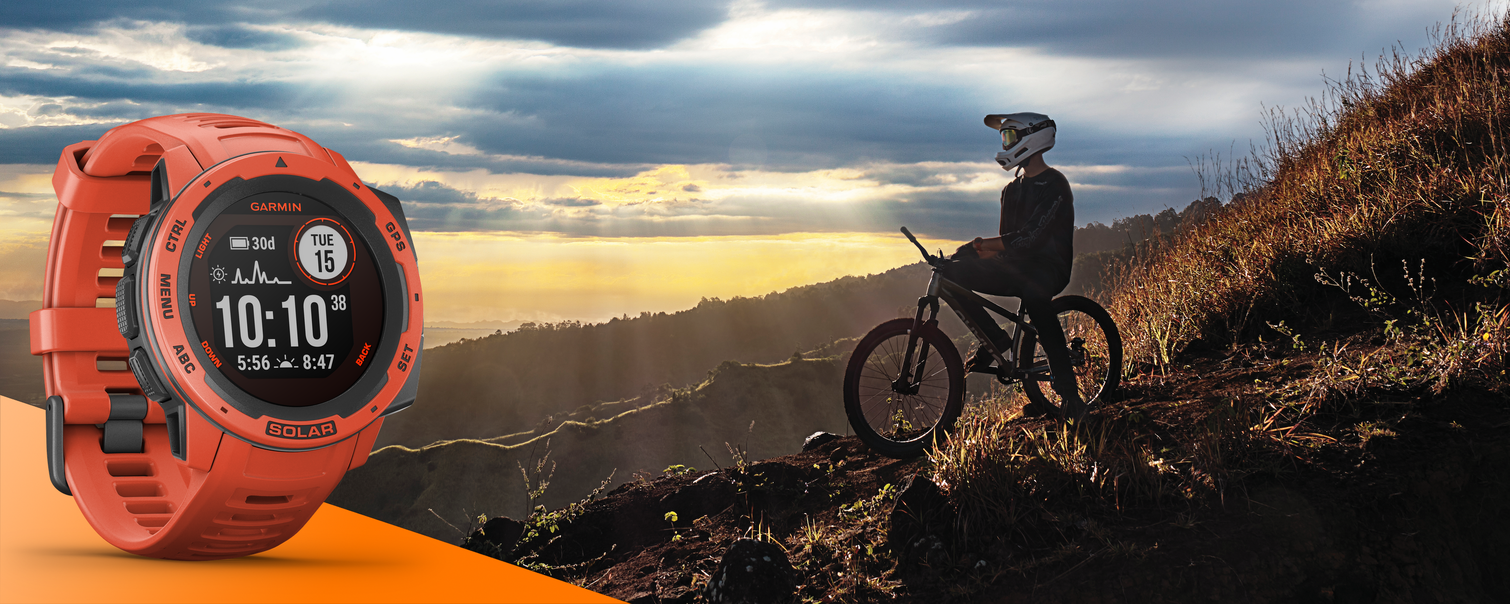Chytré hodinky GARMIN Instinct Solar Red Optic