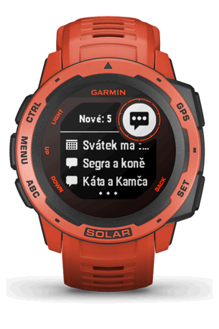 Chytré hodinky GARMIN Instinct Solar Red Optic