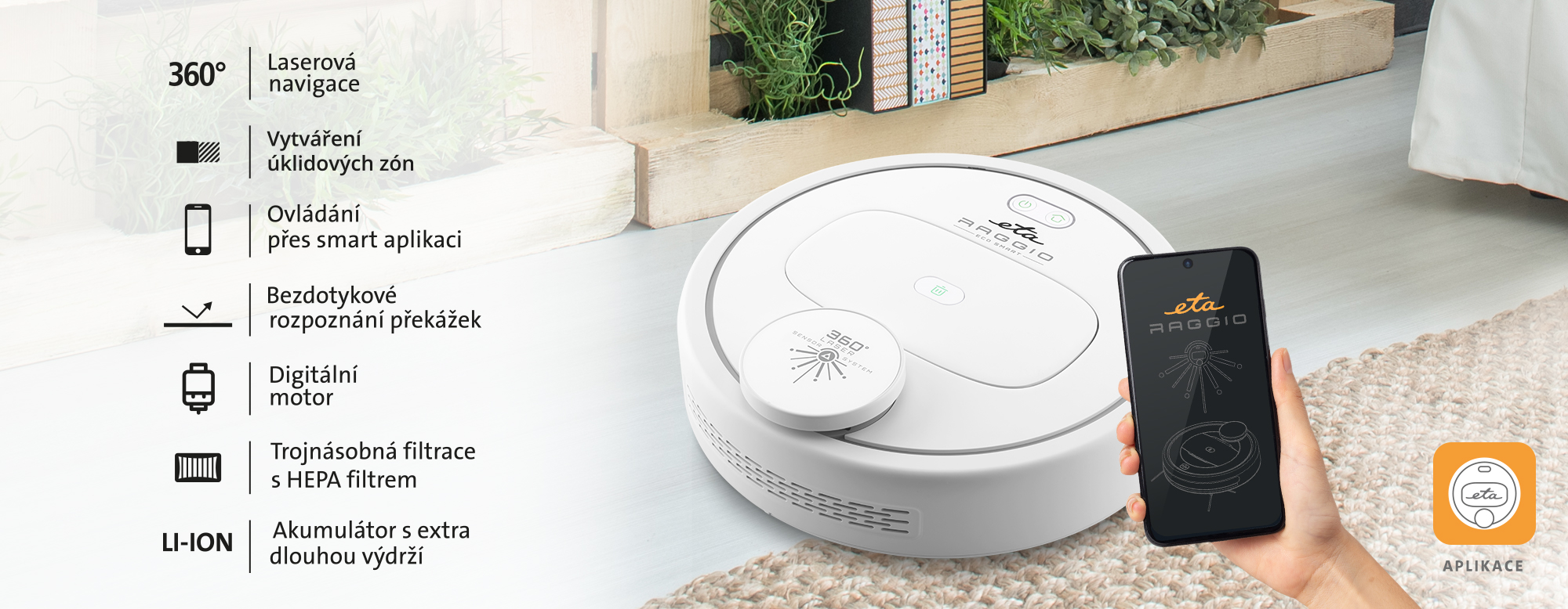 Vysavač robotický ETA Raggio Eco 3225 90000