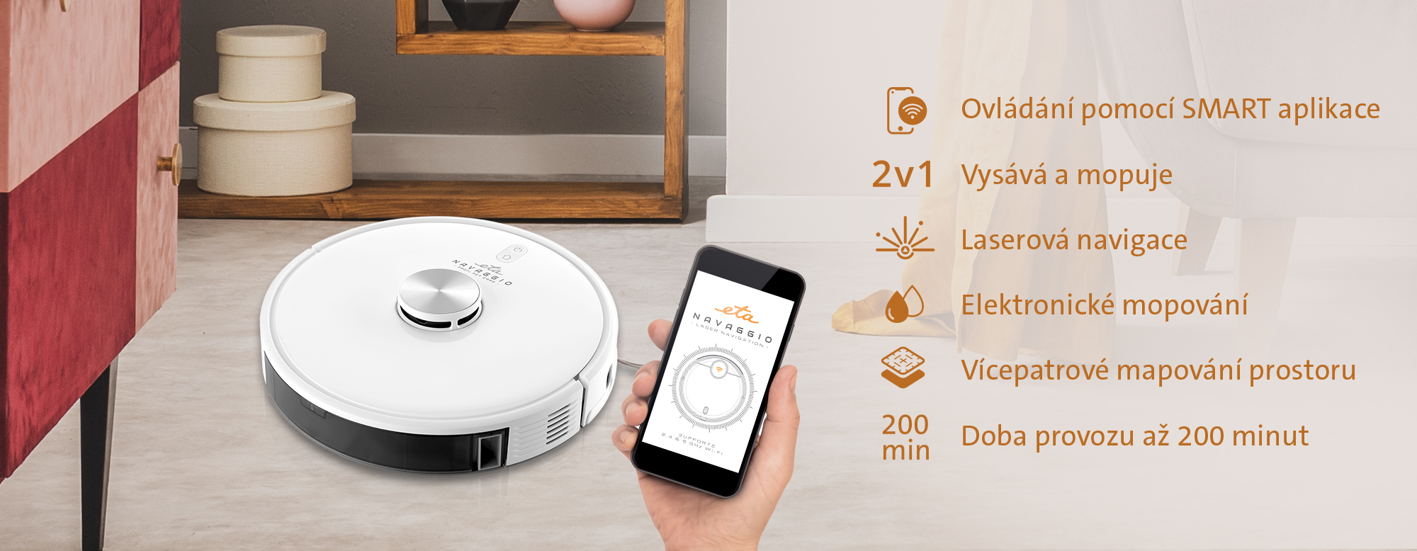 Vysavač robotický ETA Navaggio Profi 4228 90000