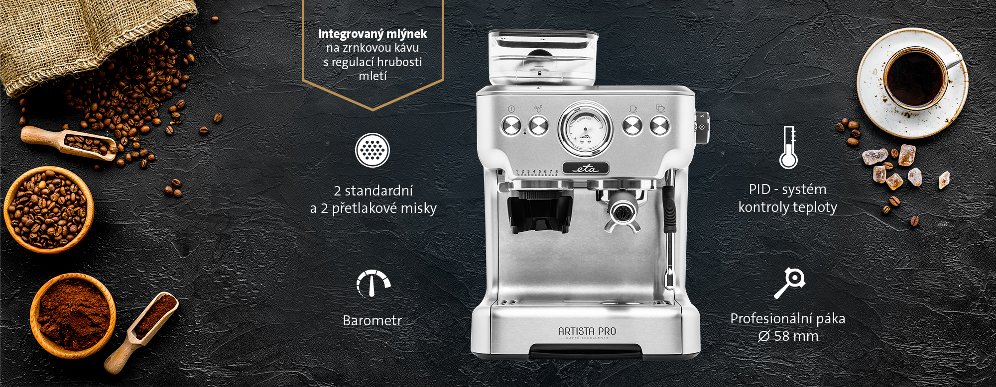 Pákové espresso ETA Artista PRO 5181 90000