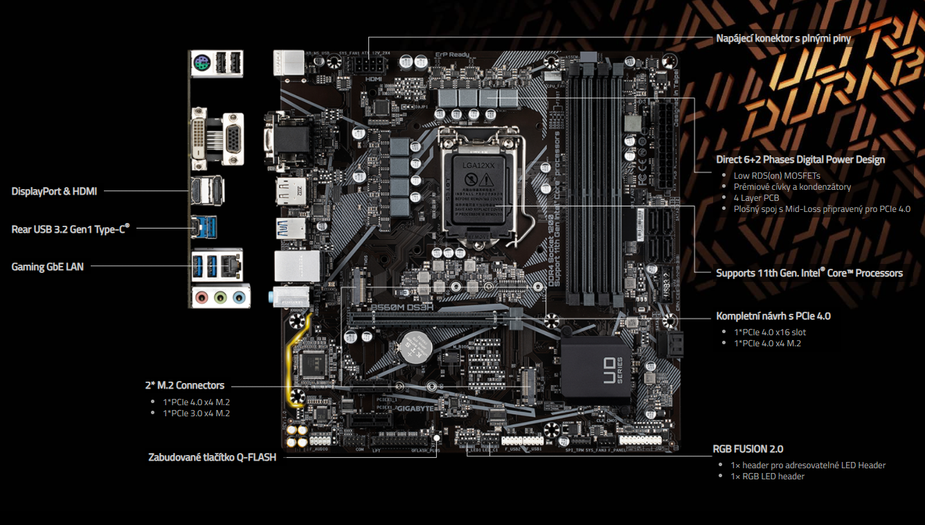 Základní deska GIGABYTE B560M DS3H