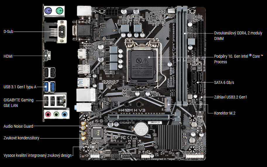 Základní deska GIGABYTE H410M H V3