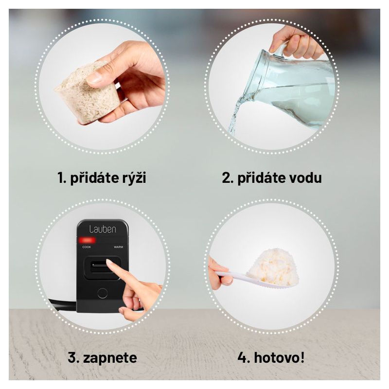Rýžovar LAUBEN Rice Cooker 1000WB