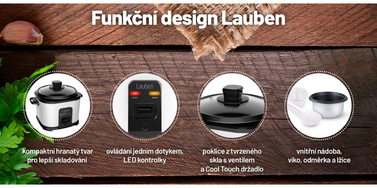 Rýžovar LAUBEN Rice Cooker 1000WB