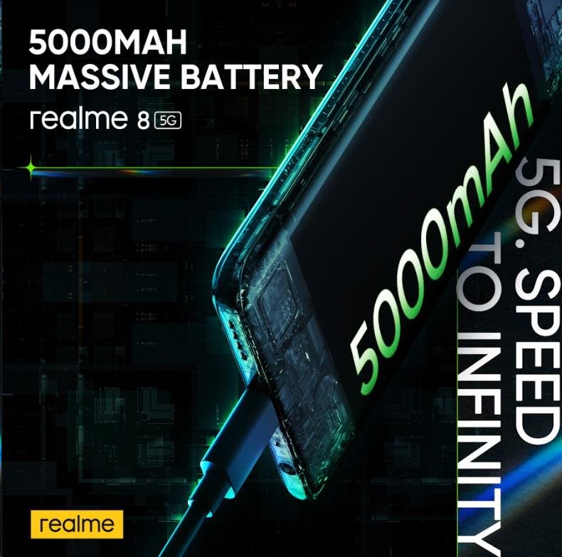 Mobilní telefon REALME 8 5G 6GB128GB černý black