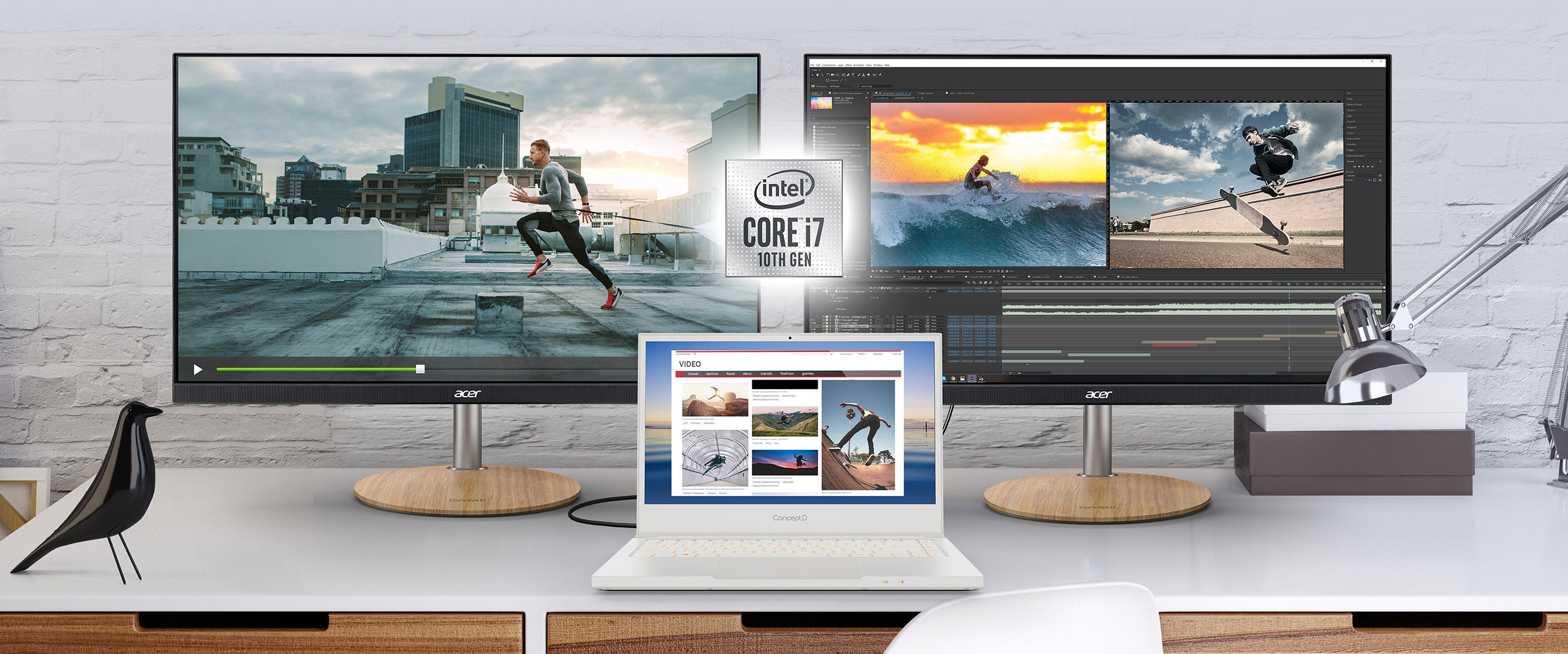 Notebook ACER ConceptD 3 Pro CN31572P7061 bílý white