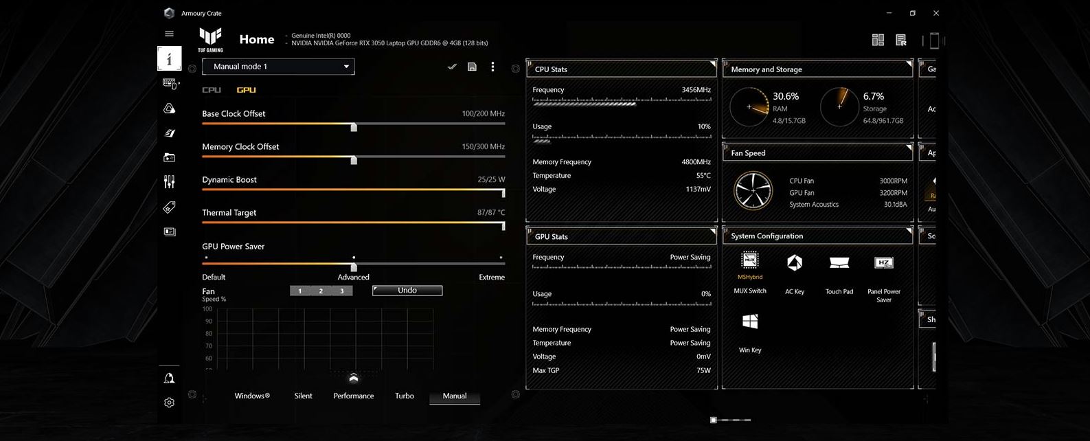 Herní notebook ASUS TUF Dash F15 2022 černý