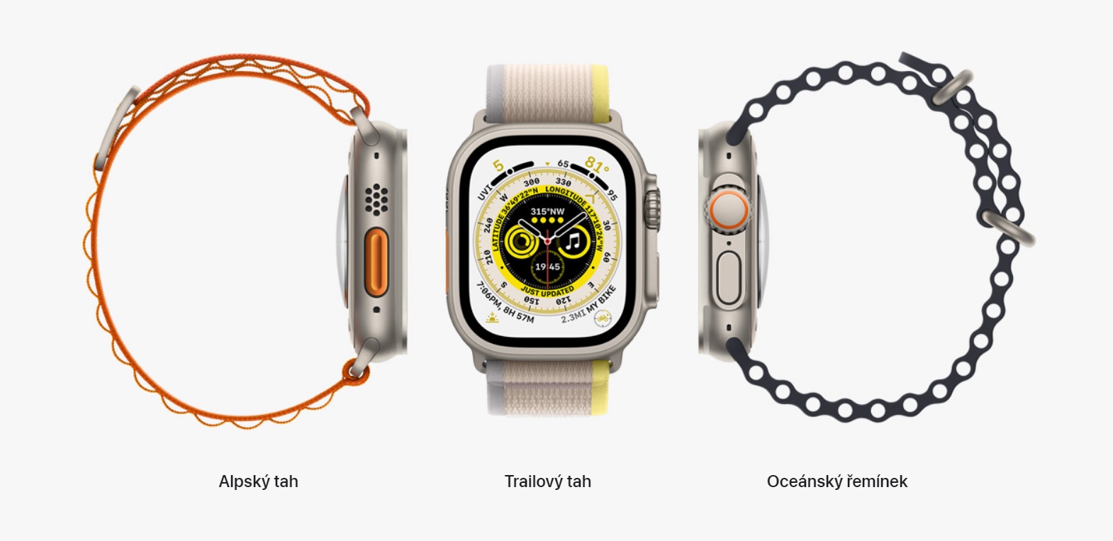 Chytré hodinky APPLE Watch Ultra GPS + Cellular 49mm Titanium Case with Green Alpine Loop  Large