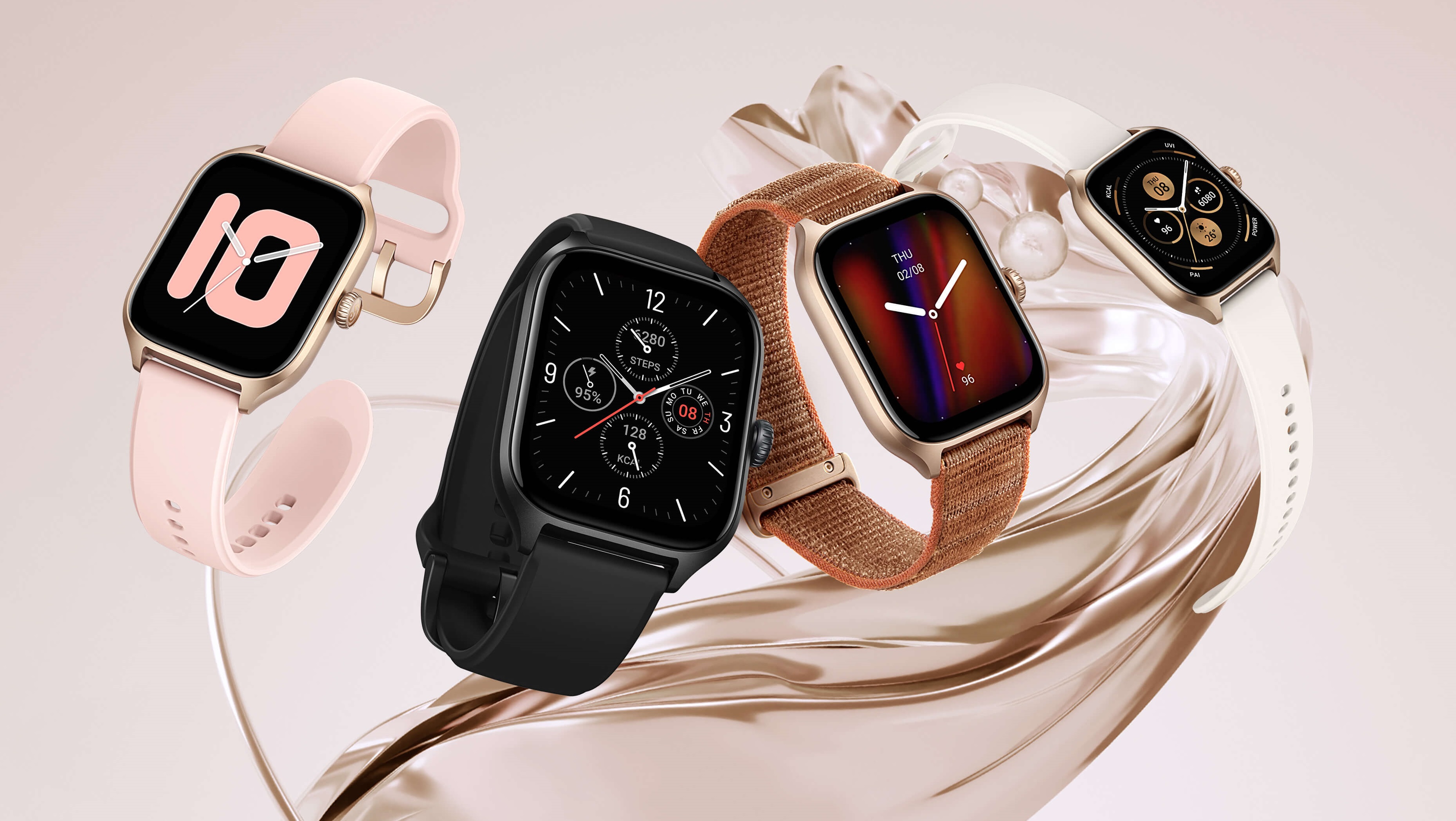 Chytré hodinky AMAZFIT GTS 4Rosebud PinkSport BandPink