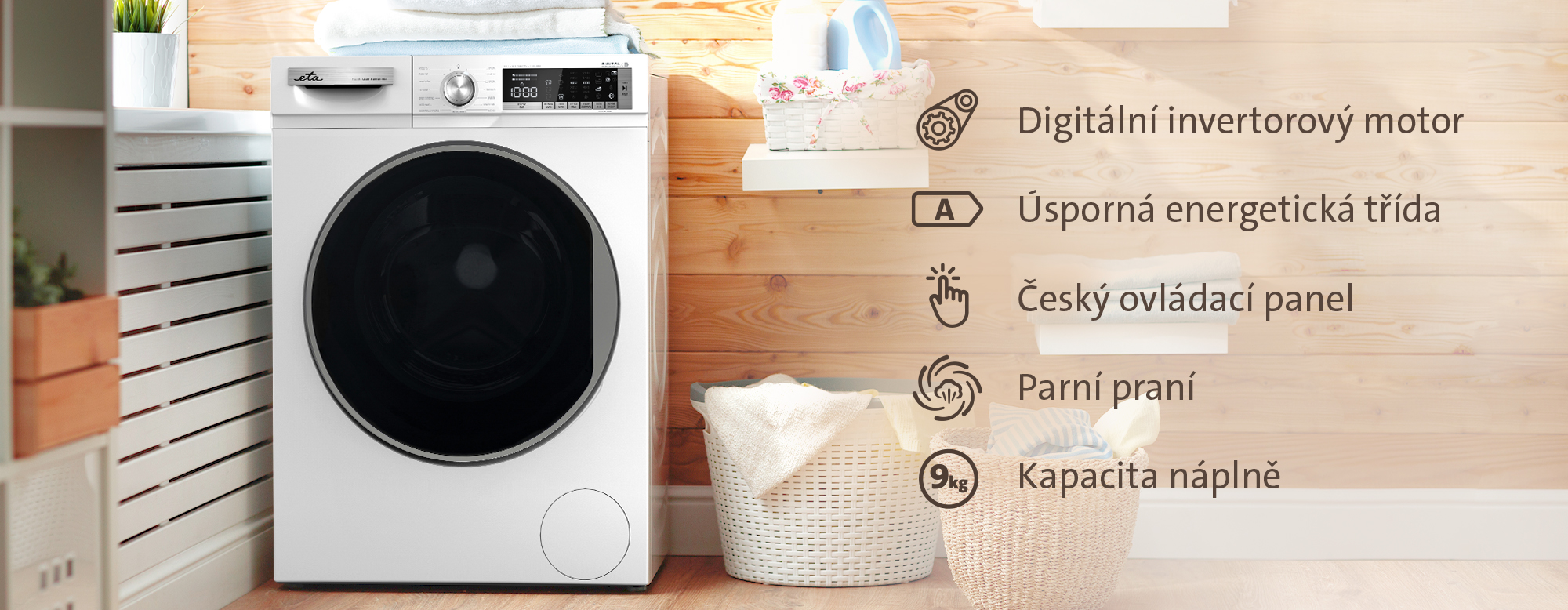 Pračka s předním plněním ETA 3564 bílý white