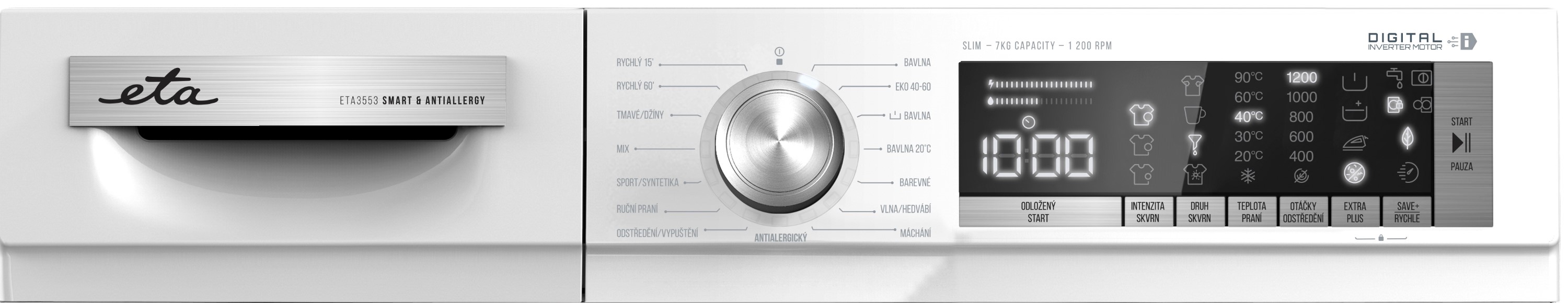Pračka s předním plněním ETA 3553 bílý white