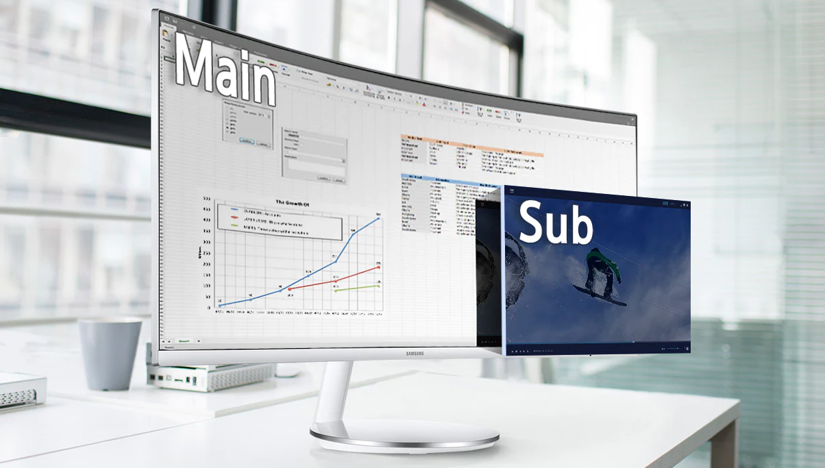 Prohnutý LED monitor SAMSUNG C34J791 šedý gray