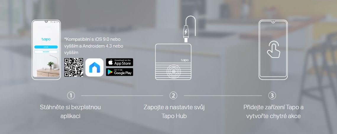 Centrální jednotka TPLINK Tapo H200 Smart IoT Hub se zvonkem bílá white