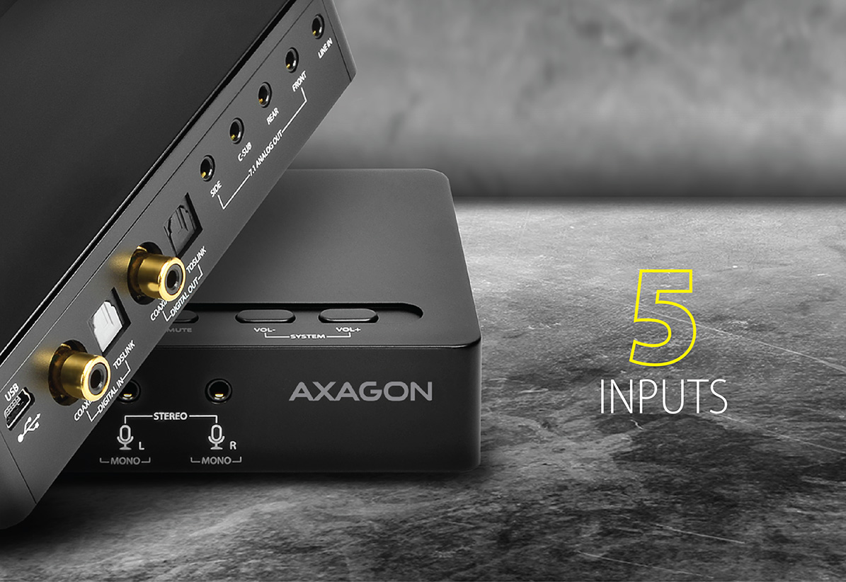 USB zvuková karta AXAGON ADA71 USB20  71 audio