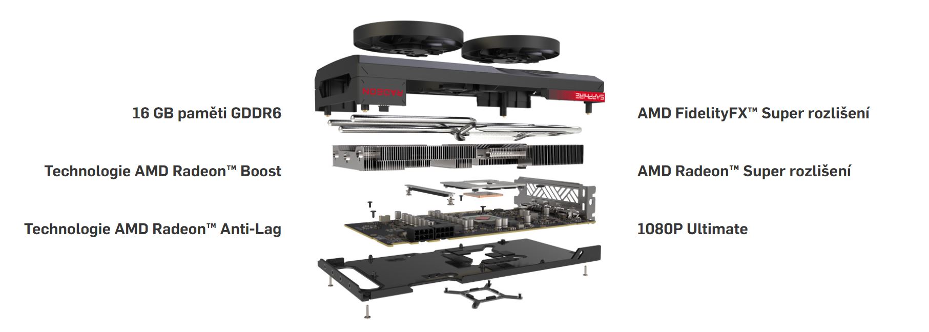 Grafická karta SAPPHIRE PULSE AMD Radeon RX 7600 XT 16GB