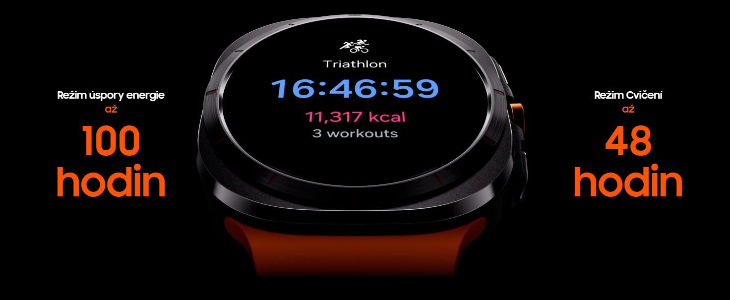 Chytré hodinky SAMSUNG Galaxy Watch Ultra 47mm Titanium GraySport BandOrange