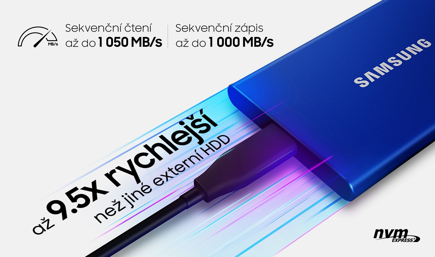 Externí SSD disk SAMSUNG T7 1TB modrý