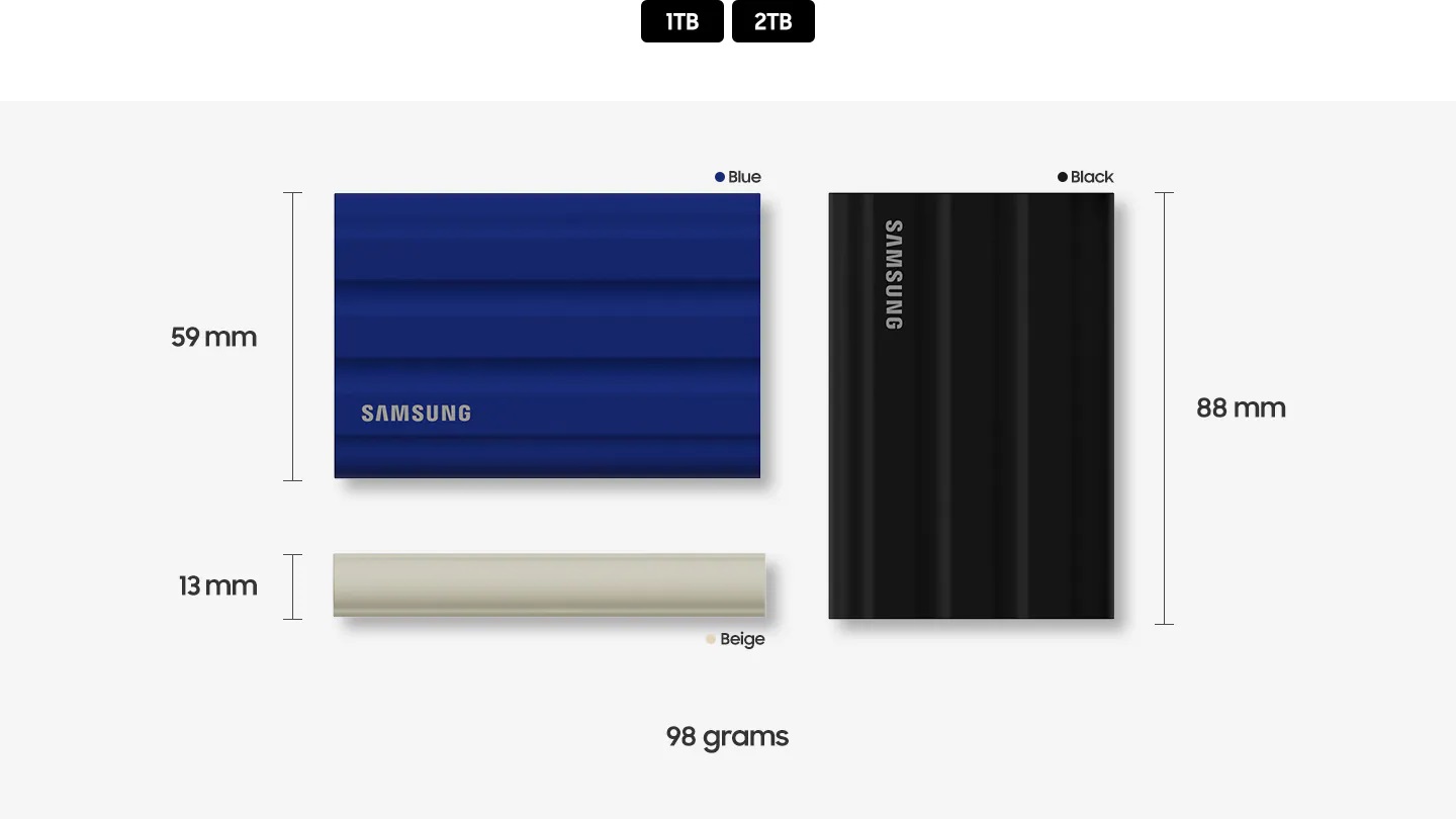 Externí SSD disk SAMSUNG T7 Shield 1TB béžový