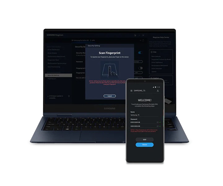 Externí SSD disk SAMSUNG T7 Shield 2TB modrý
