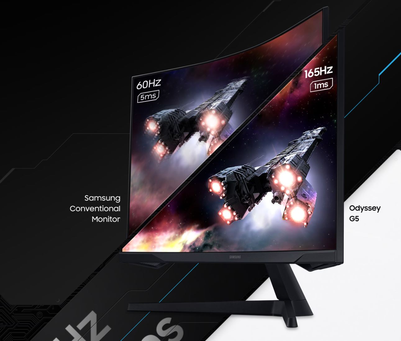 27 LED monitor SAMSUNG Odyssey G5 G55C 165Hz