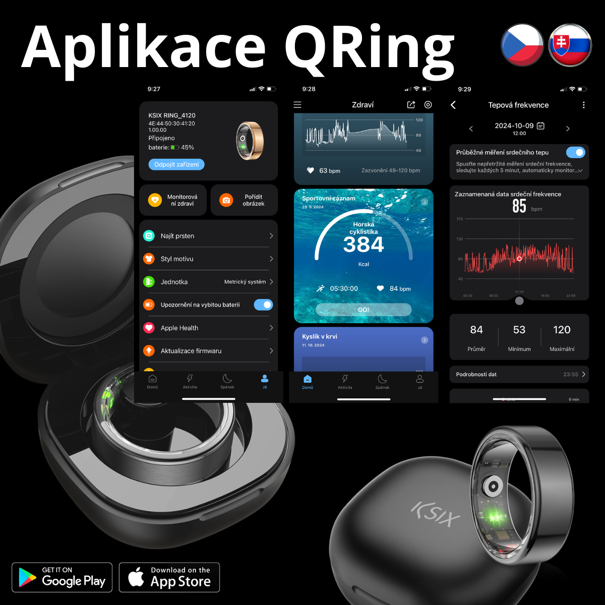 Chytrý prsten KSIX Saturn černý vel M