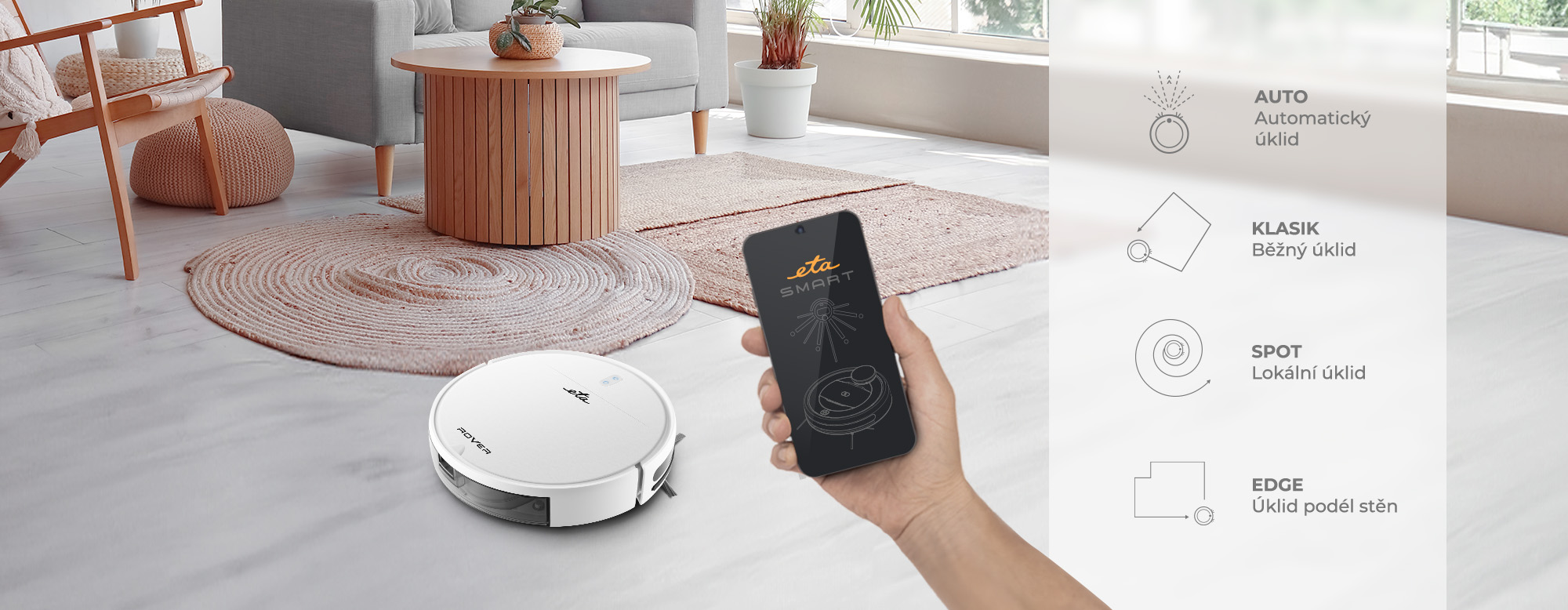 Robotický vysavač ETA Rover 1248 90000 bílá white