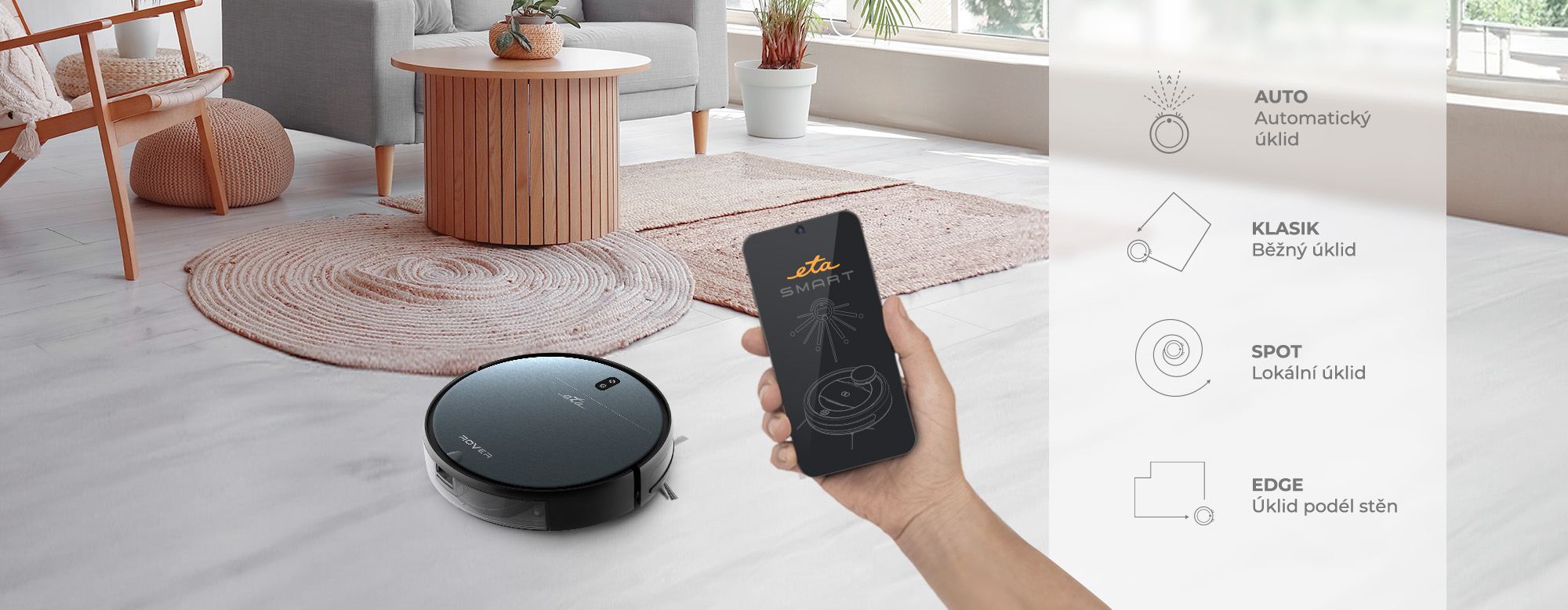 Robotický vysavač ETA Rover 1248 90010 černý black