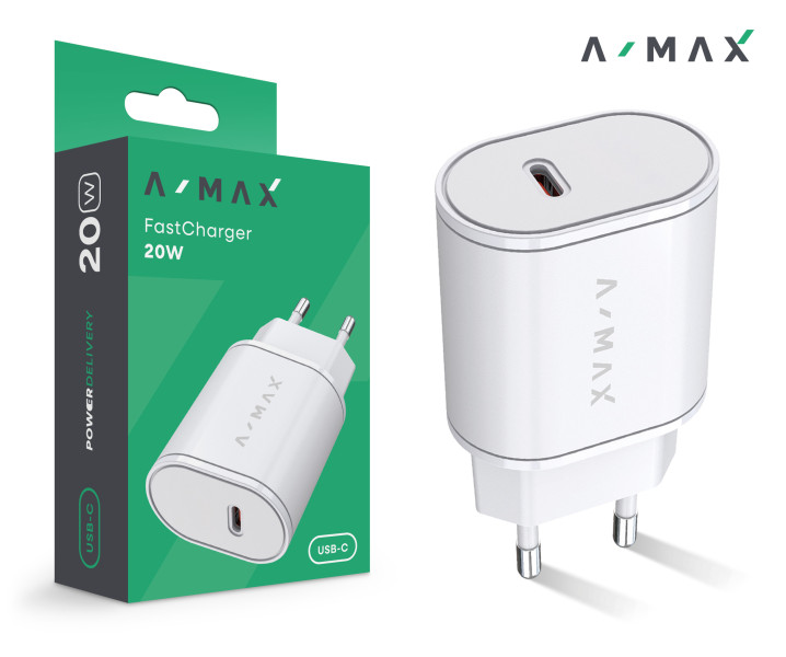 Nabíječka do sítě AMAX Power Delivery 20W USBC černá black