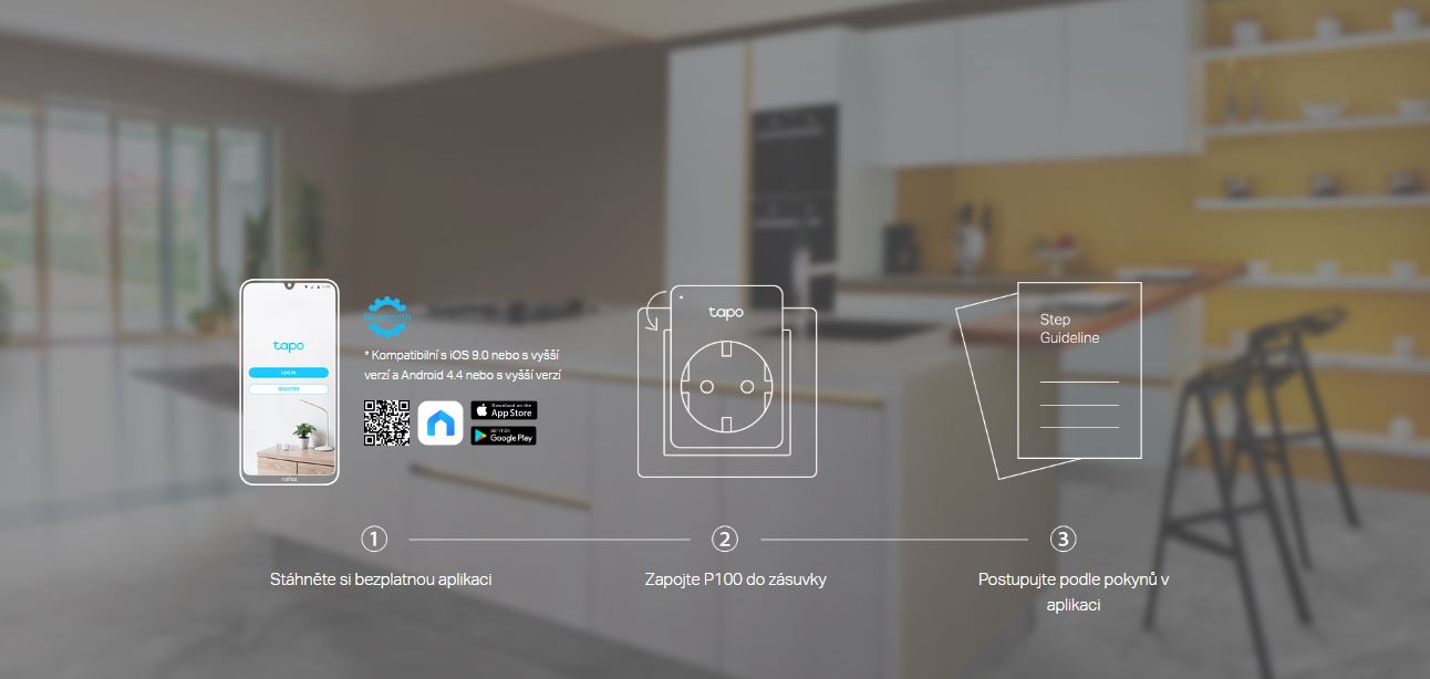 Chytrá WiFi zásuvka TPLINK Tapo P100 1pack EU